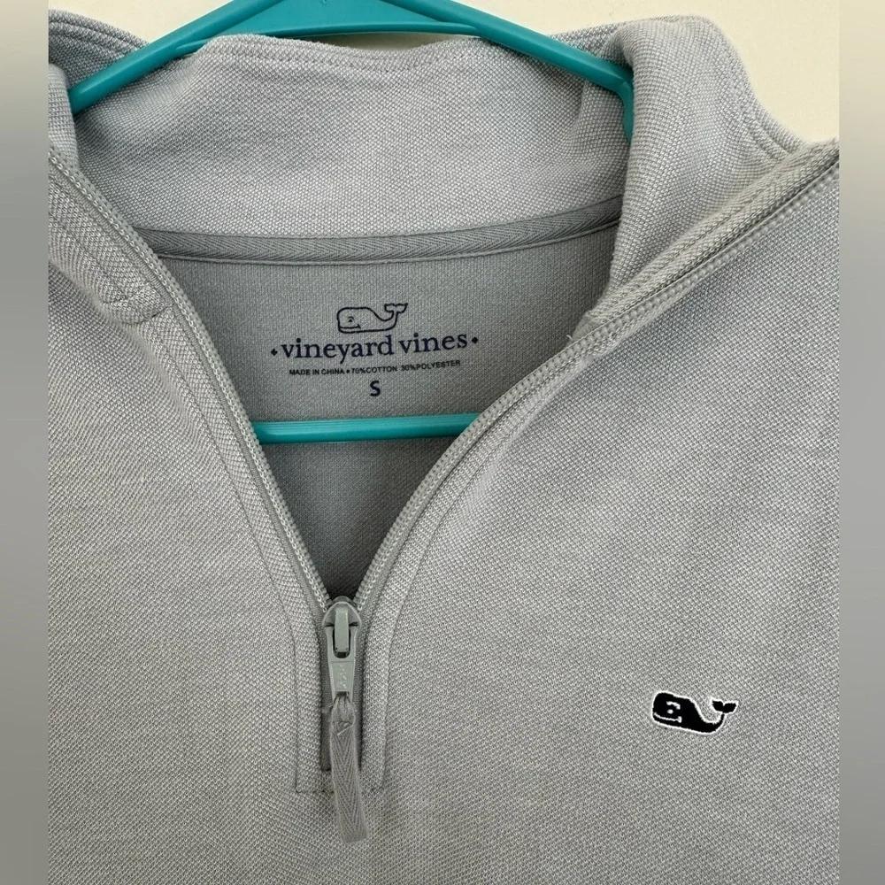 Vineyard Vines Men's Light Gray Zip-Up Sweater